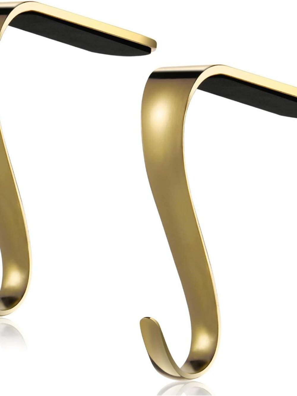2 Pcs Christmas Stocking Holders Metal Mantel Stockings Hangers,Gold